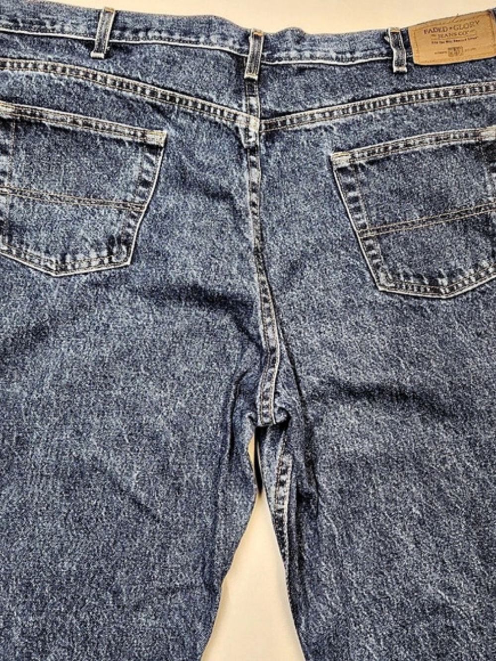 Vtg Faded Glory Jeans Mens 42x32 Made In USA 90s Acid Wash Relaxed Denim Grunge - Picture 5 of 10